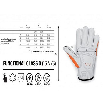 Перчатки Husqvarna "Functional 16" размер L / р.9 (5996516-09)