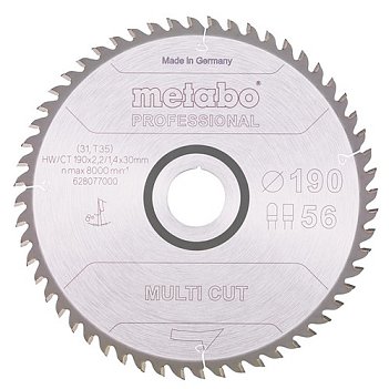 Диск пиляльний універсальний Metabo 190x30x1,4 мм (628077000)