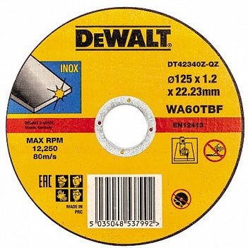Круг отрезной по металлу DeWalt 125х1,2х22,23 мм (DT42340Z)