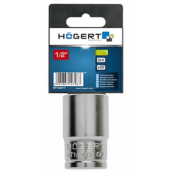 Головка торцевая 6-гранная Hoegert Cr-V 1/2" 9 мм (HT1A209)