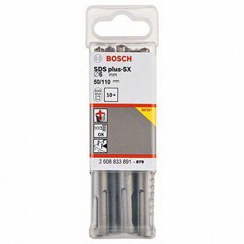 Бур по бетону Bosch SDS-Plus-5X 6x50x110мм 10шт (2608833891)
