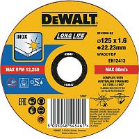 Круг отрезной по металлу DeWalt Long Life Inox 125х1,6х22,23 мм (DT43906)