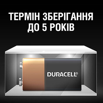 Батарейка DURACELL 9V 6LR61 MN1604 5006014/5014437/5015741 1 шт. (044109)