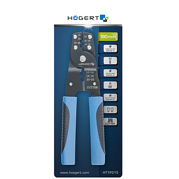 Кліщі обтискні Hoegert 180 мм (HT1P215)
