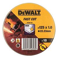 Круг відрізний по металу DeWalt INOX 125x1,0x22,2 мм 10шт.(DT3507)