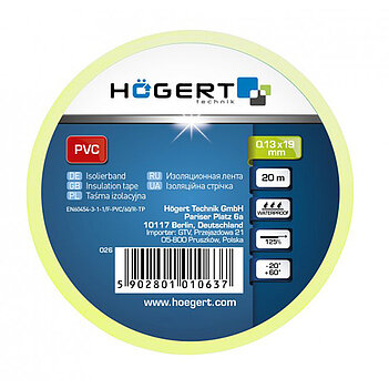 Стрічка ізоляційна Hoegert 20м х 19мм (HT1P286)