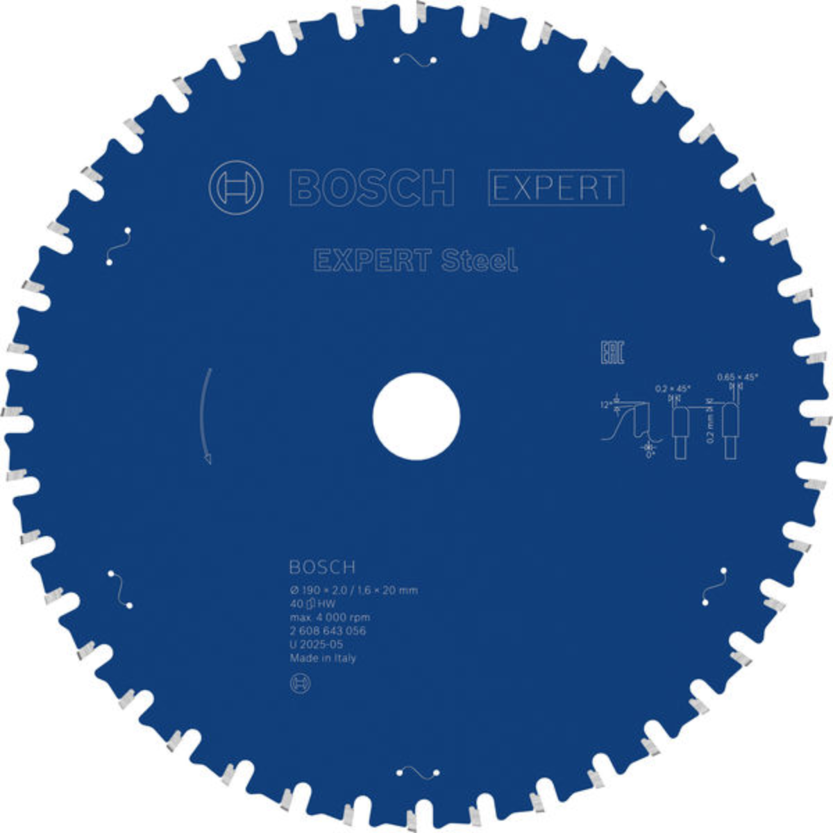 Диск пиляльний по металу Bosch Expert for Steel 190х1,6x20 мм (2608643056)