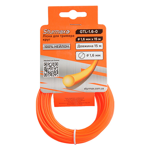 Косильная леска круглая Sturmax 1,6мм / 15м (GTL-1.6-0)