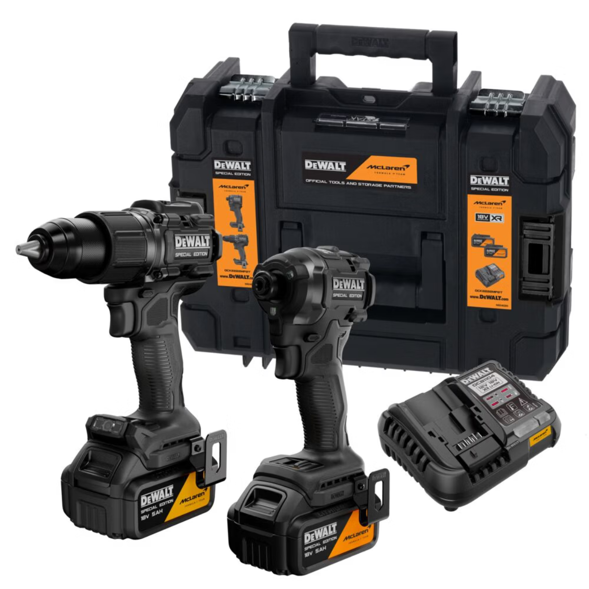 Набор инструментов аккумуляторных DeWalt McLaren F1 TEAM LIMITED EDITION (DCK2222MP2T)