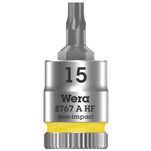 Головка торцева з бітою Torx WERA Zyklop 8767 A HF Cr-V 1/4" TX15 з фіксувальною функцією (05003363001)