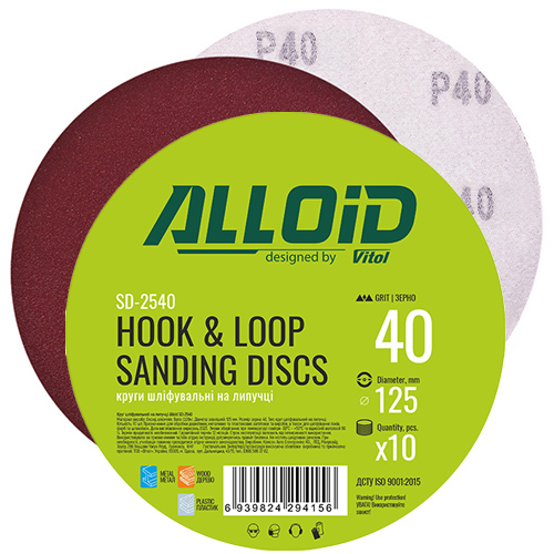 Шліфувальний круг Alloid 125 мм Р40 10 шт. (SD-2540)