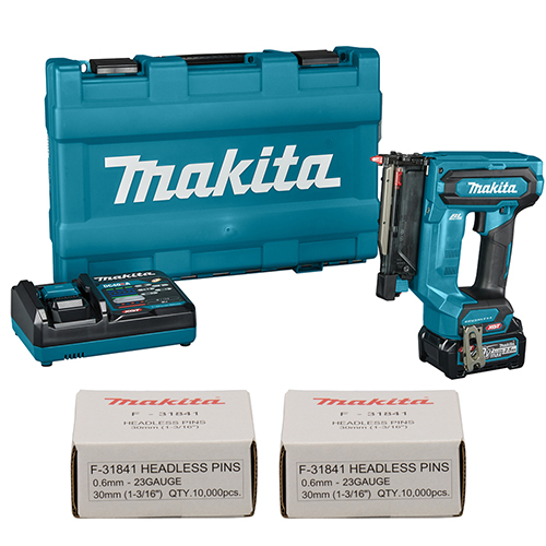 Степлер цвяхозабивний акумуляторний Makita + цвяхи 20000 шт. (SET-PT001GD101-1025)
