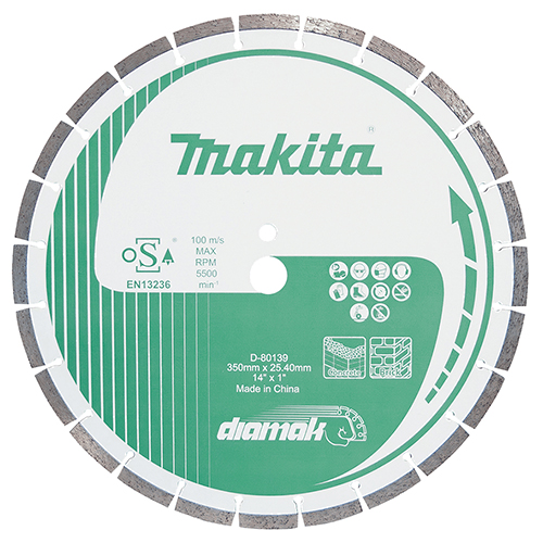 Диск алмазный сегментированный Makita DIAMAK 350х3,2х25,4мм 1шт (D-80139)