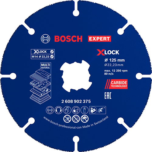 Круг отрезной по дереву Bosch EXPERT Carbide Multi Wheel X-LOCK 125x1,0х22,23 мм 10 шт. (2608902377)
