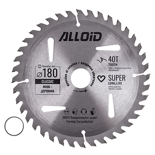 Диск пиляльний по дереву Alloid 180х25,40/22,20 мм (WS-18040)