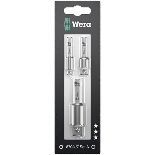 Набір перехідників WERA 870/4/7 A SB 1/4", 3/8", 1/2" 3 шт. (05073200001)