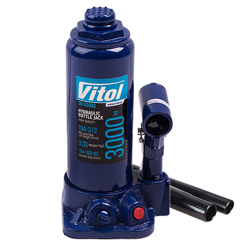 Домкрат гідравлічний пляшковий VITOL 3 т (DB-03006)