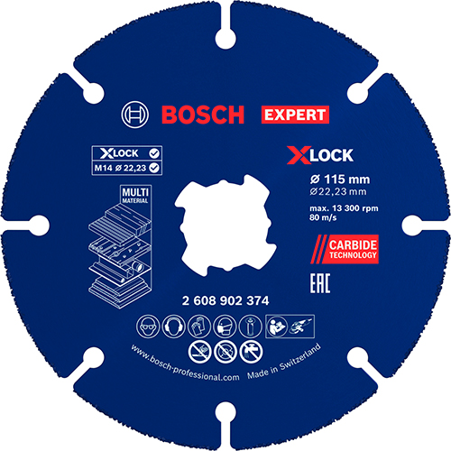 Круг відрізний по дереву Bosch EXPERT Carbide Multi Wheel X-LOCK 115x1,0х22,23 мм (2608902374)