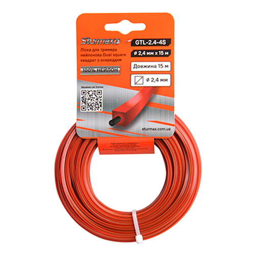 Косильна струна квадратна Sturmax 2,4мм / 15м (GTL-2.4-4S)
