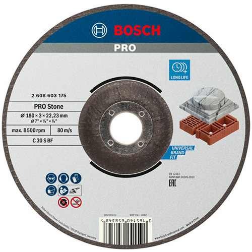 Круг відрізний по каменю Bosch PRO Stone 180x3,0x22,23 мм (2608603175)