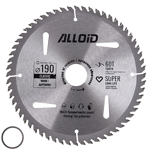 Диск пиляльний по дереву Alloid 190х30,0/25,40 мм (WS-19060)
