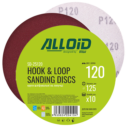 Шліфувальний круг Alloid 125 мм Р120 10 шт. (SD-25120)
