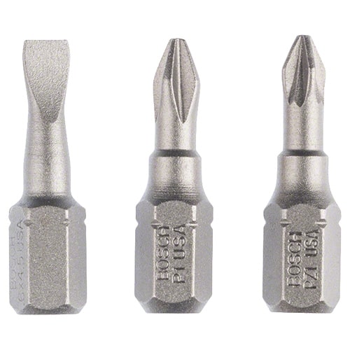 Біта Slotted Phillips Pozidriv Bosch Extra Hard 1/4" SL4,5 PH1 PZ1 3 шт. (2607001765)