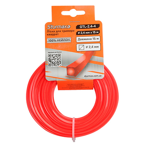 Косильная леска квадратная Sturmax 2,4мм / 15м (GTL-2.4-4)
