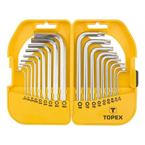 Набор ключей Hex / Torx Г-образных TOPEX Cr-V 18 ед. (35D952)