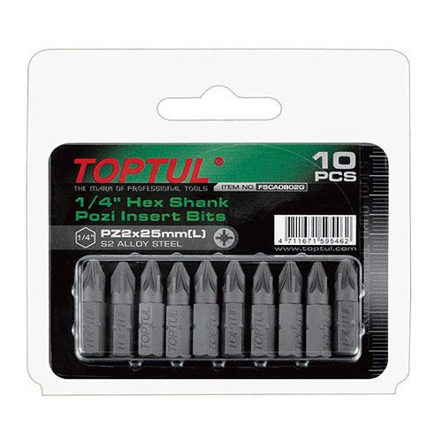 Біта Pozidriv Toptul 1/4" PZ1 10 шт (FSCA0801G)