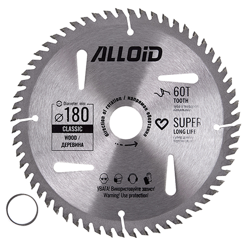 Диск пиляльний по дереву Alloid 180х25,40/22,20 мм (WS-18060)