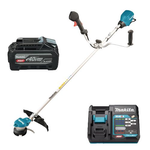 Коса аккумуляторная Makita XGT 40 V MAX + аккумулятор + зарядное устройство (SET-UX01GZ-PROMOXGT)