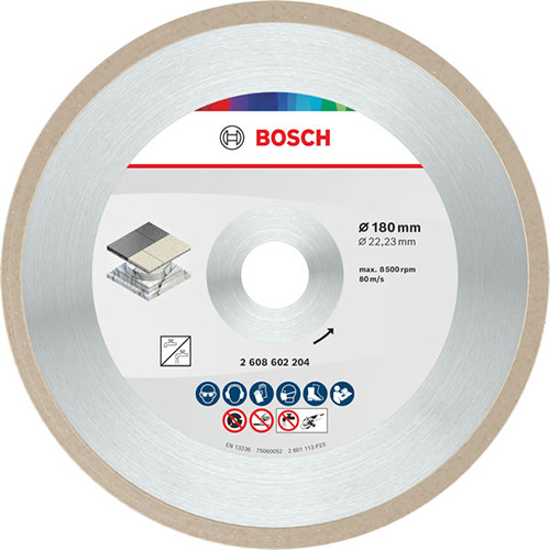 Диск алмазний суцільний Bosch Standard for Ceramic 180х1,6х22,23 мм 10 шт. (2608603233)