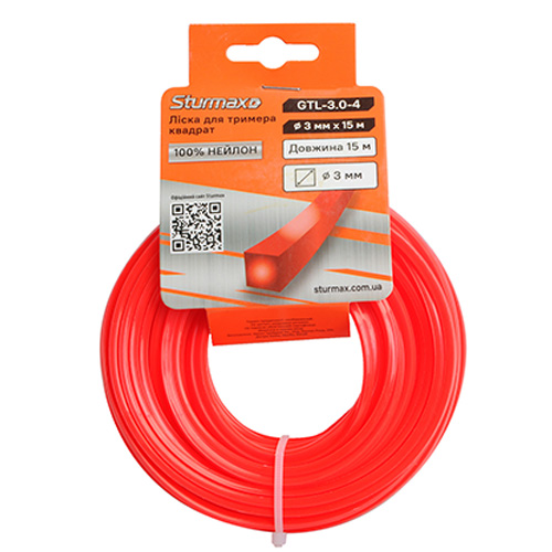 Косильная леска квадратная Sturmax 3,0мм / 15м (GTL-3.0-4)