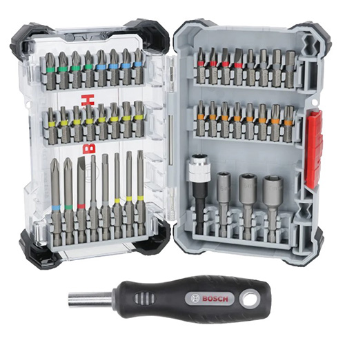 Викрутка з набором біт Bosch Extra Hard Screwdriver Bit Set 44+1 шт. (2607017732)