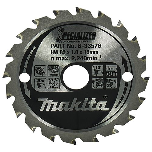 Диск пиляльний по дереву Makita Specialized 85х0,7х15,0 мм (B-33576)