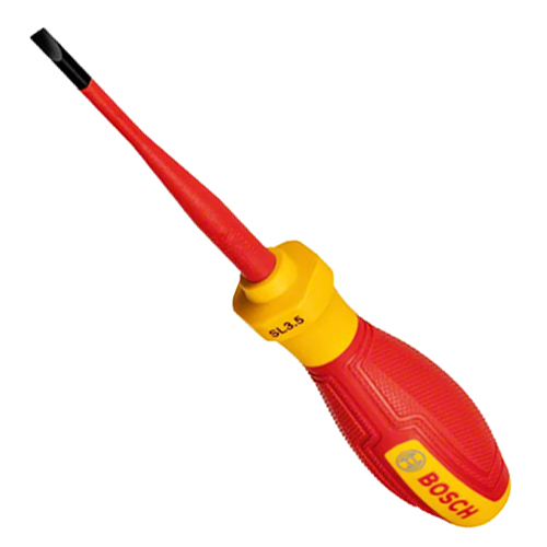 Отвертка шлицевая диэлектрическая Bosch SL3,5 мм x 75 мм 1000V VDE (1600A02NC1)