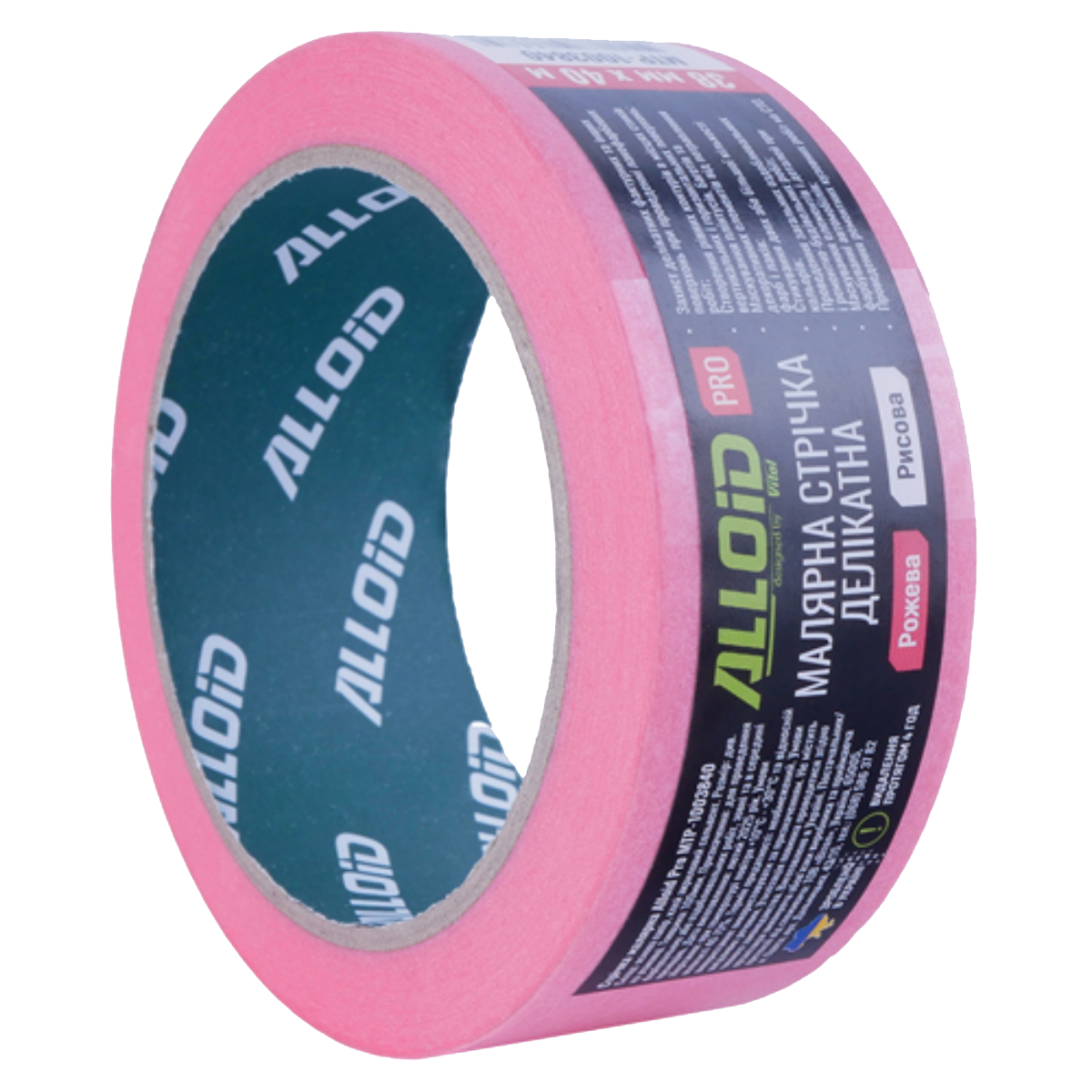 Стрічка малярна Alloid Pro 38 мм х 40 м рожева делікатна (MTP-1003840)