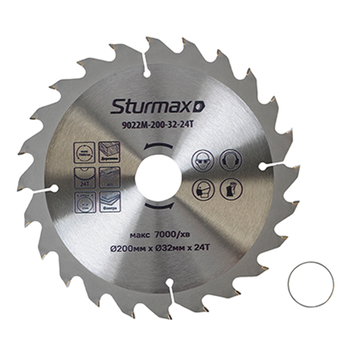 Диск пиляльний по дереву Sturmax 200x32/30 мм (9022M-200-32-24T)