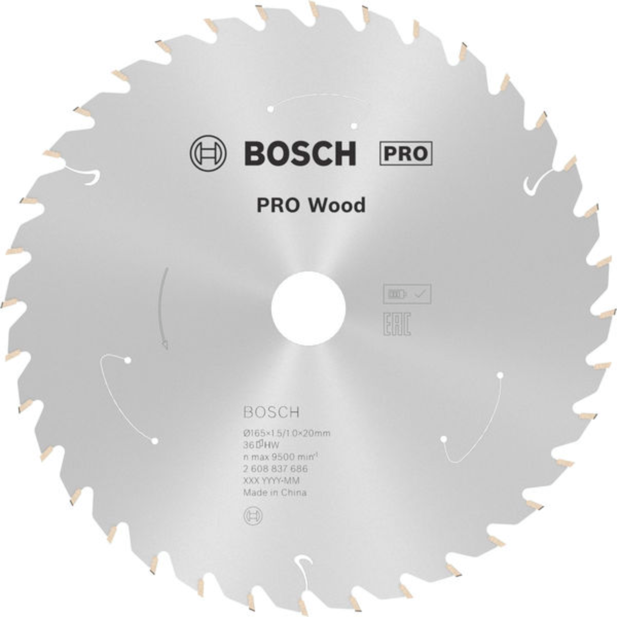Диск пильный по дереву Bosch PRO Wood 165х1,0x20/16 мм (2608837686)