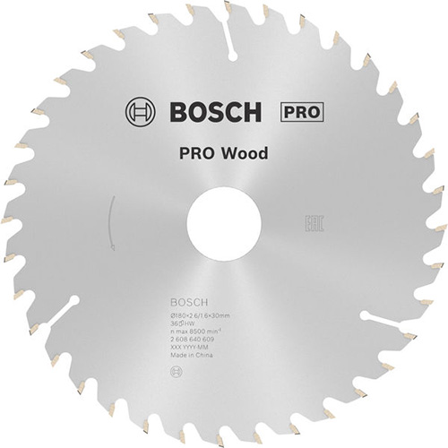 Диск пильный по дереву Bosch PRO Wood 180х2,6х30 мм (2608640609)