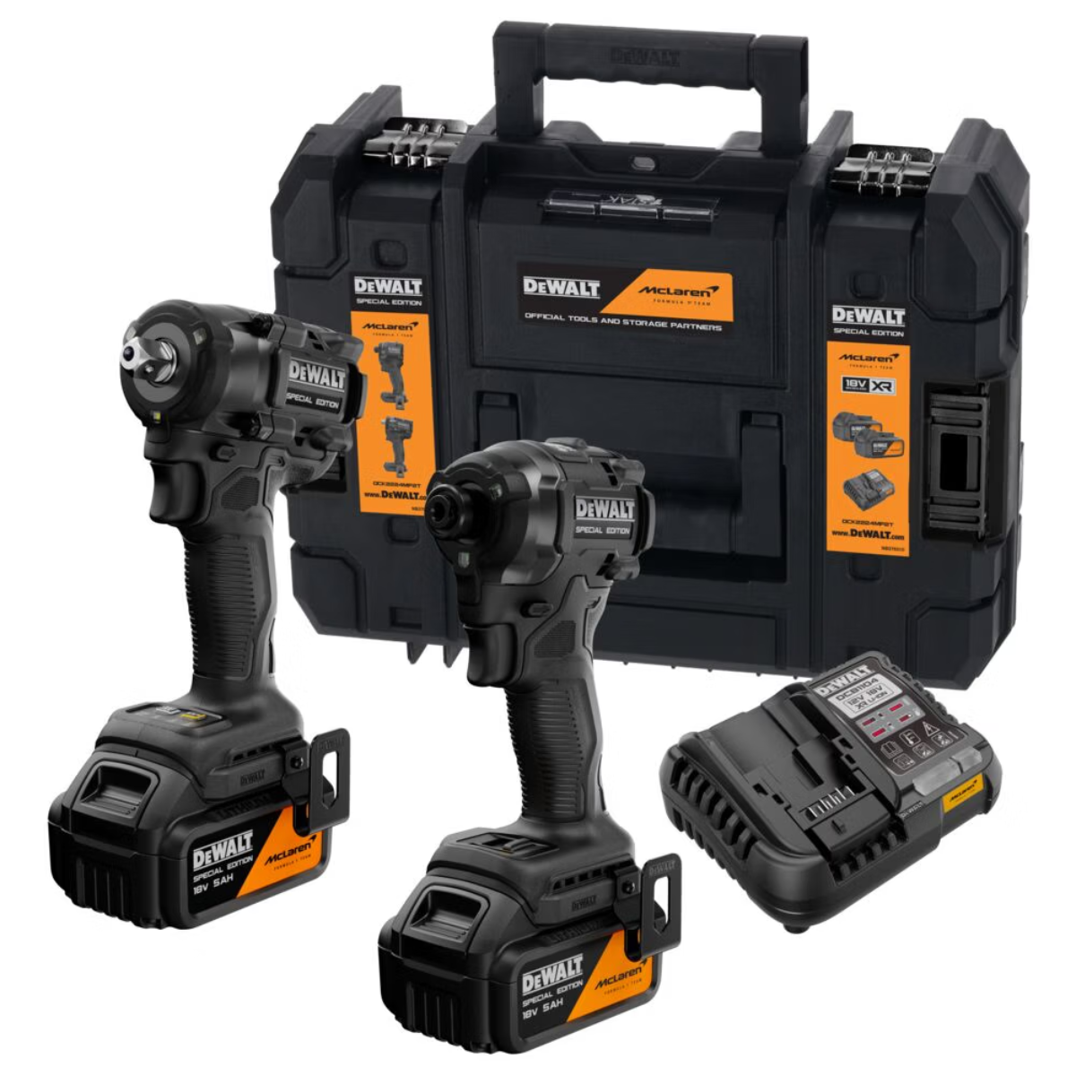 Набор инструментов аккумуляторных DeWalt McLaren F1 TEAM LIMITED EDITION (DCK2224MP2T)