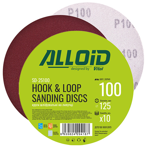 Шліфувальний круг Alloid 125 мм Р100 10 шт. (SD-25100)