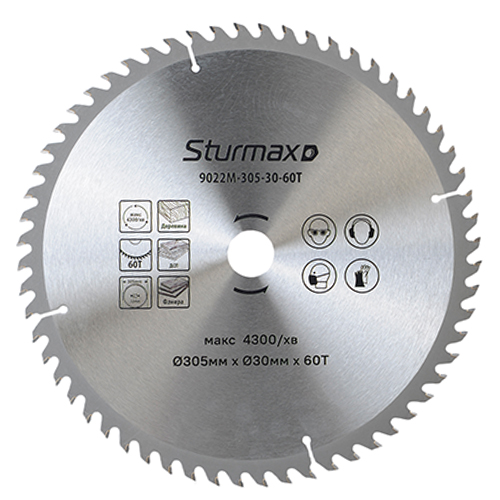 Диск пиляльний по дереву Sturmax 305x30 мм (9022M-305-30-60T)