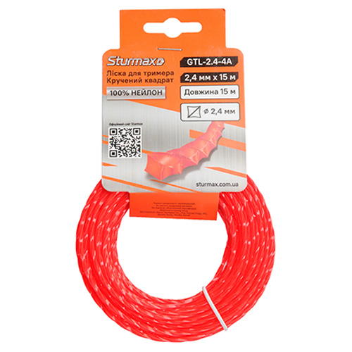 Косильна струна вита Sturmax 2,4мм / 15м (GTL-2.4-4A)