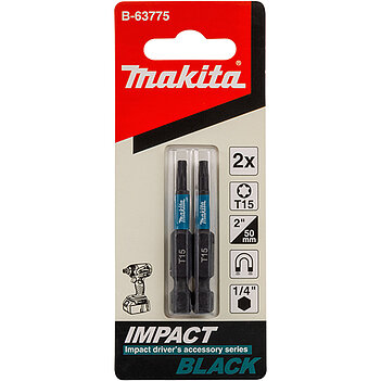 Бита ударная магнитная Torx Makita Impact Black 1/4" T15 2шт (B-63775)