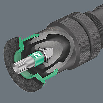 Держатель бит WERA 881/4/1 SB 1/4" х 1/4" с изменяемой глубиной завинчивания + 2 войлочных круга (05130002001)