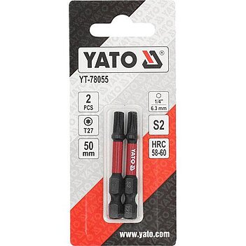 Бита ударная Torx Yato 1/4" T27 2 шт. (YT-78055)