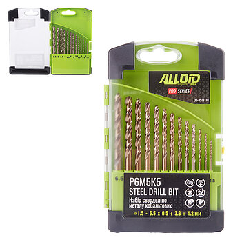 Набор сверл по металлу Alloid Pro Р6М5K5 13 шт. (DB-3513110)