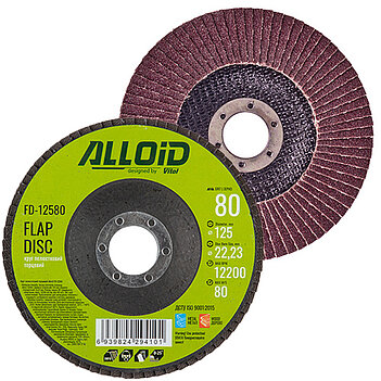 Круг пелюстковий шліфувальний Alloid 125мм х Р80 (FD-12580)